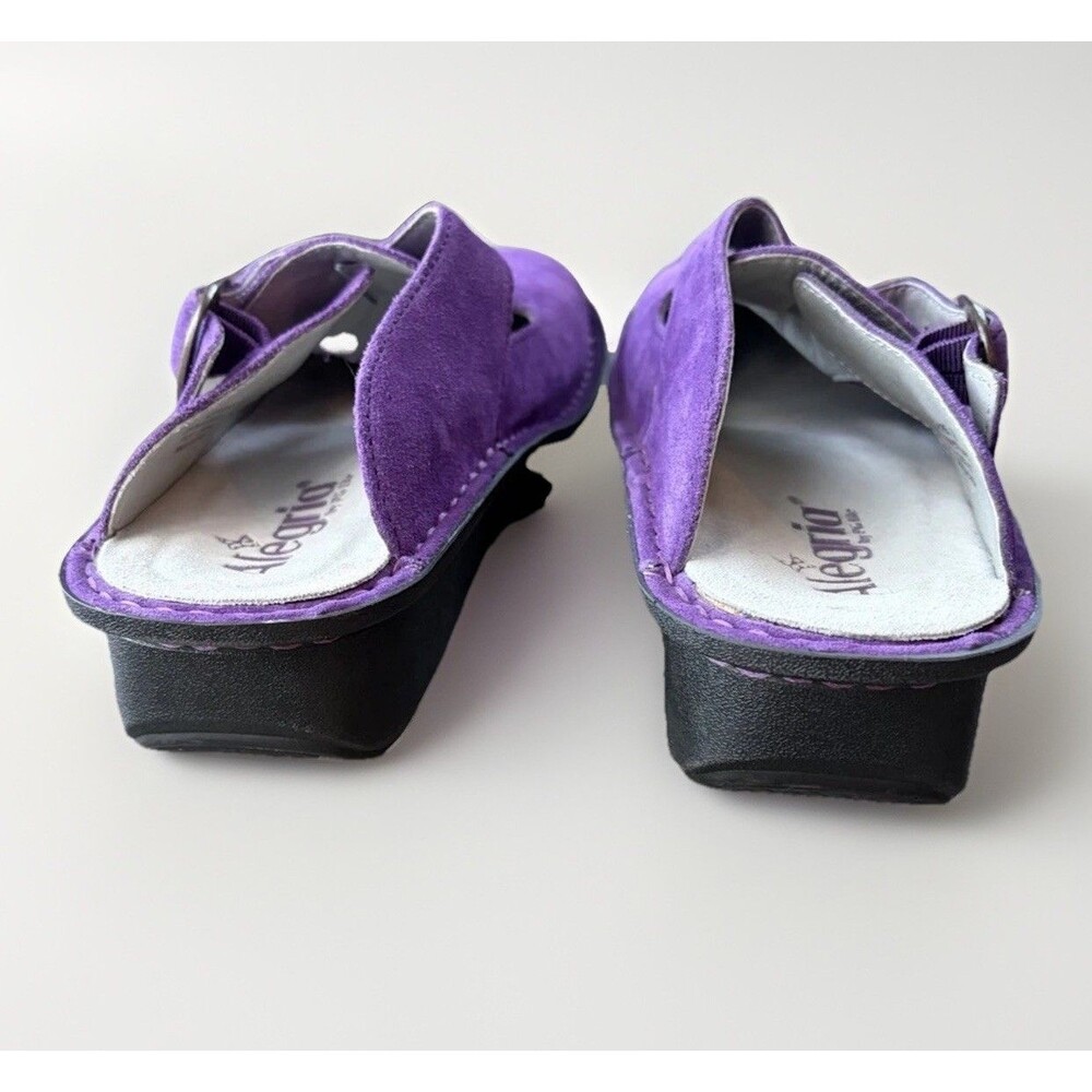 Alegria Classic Clog Deep Amethyst Purple Suede Shoes Size 38 Comfort Slip On 8 - Picture 5 of 9
